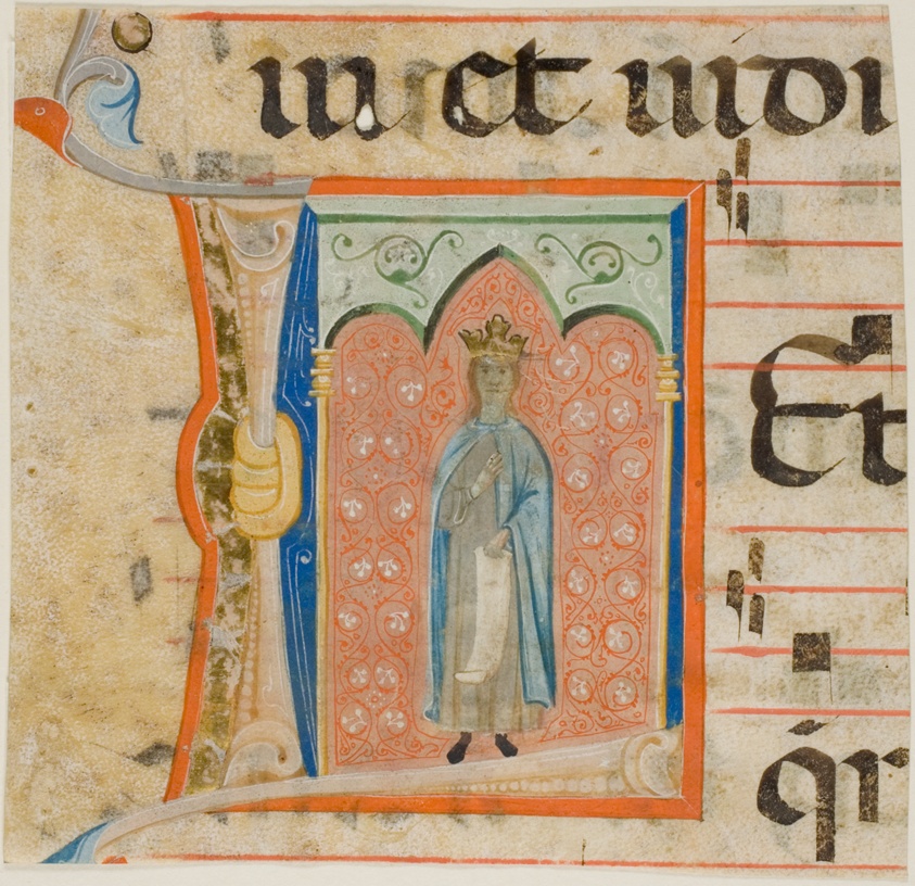 Female Saint in a Historiated Initial "L" from a Choir Book