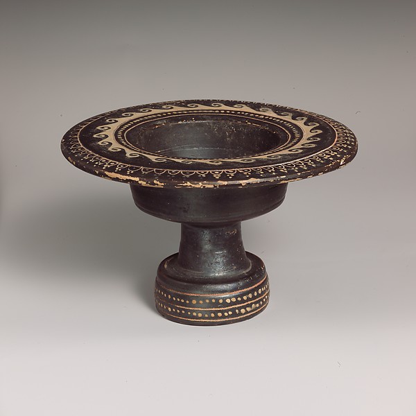 terracotta stemmed dish