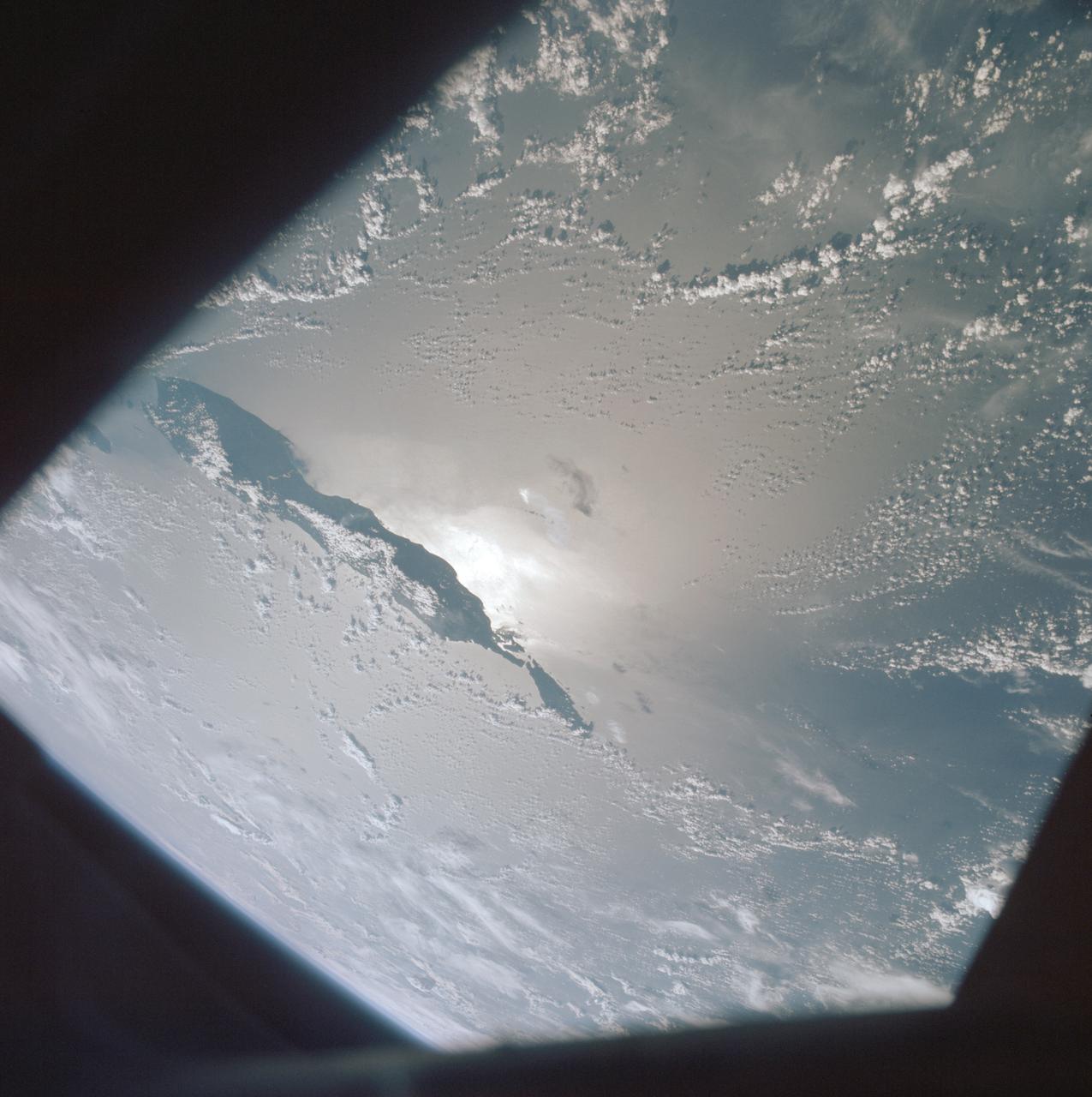 sunglint in south western pacific ocean