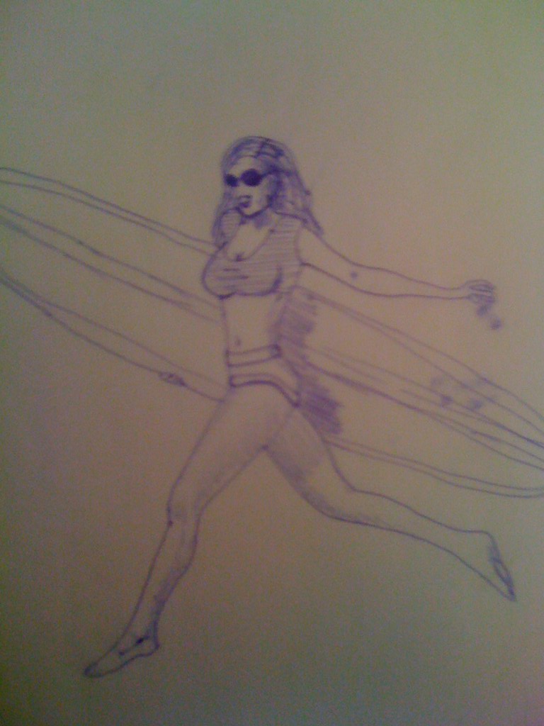 vintage surf ad sketch