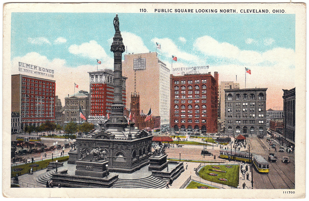 Public Square Looking North, Cleveland, Ohio (Date Unknown)