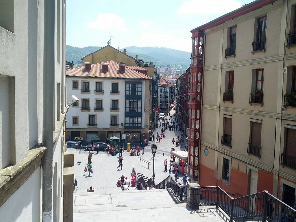 Public square at the bottom of the hill