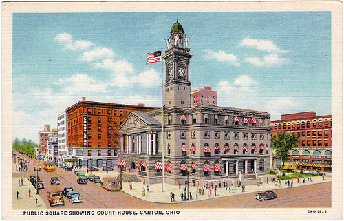 Public Square Showing Court House, Canton, Ohio (Date Unknown)