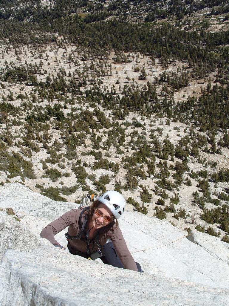 Linda about to finish her first alpine climb, sweet!