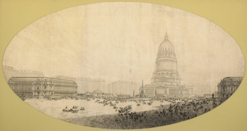 proposed civic center square, plan of chicago