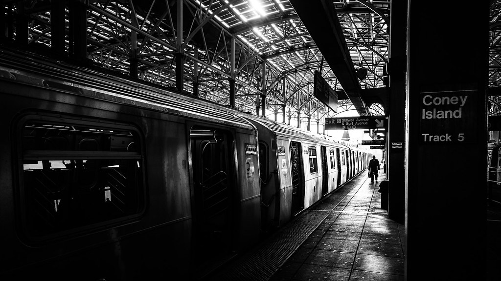 coney island track 5 - new york - black and white street photography