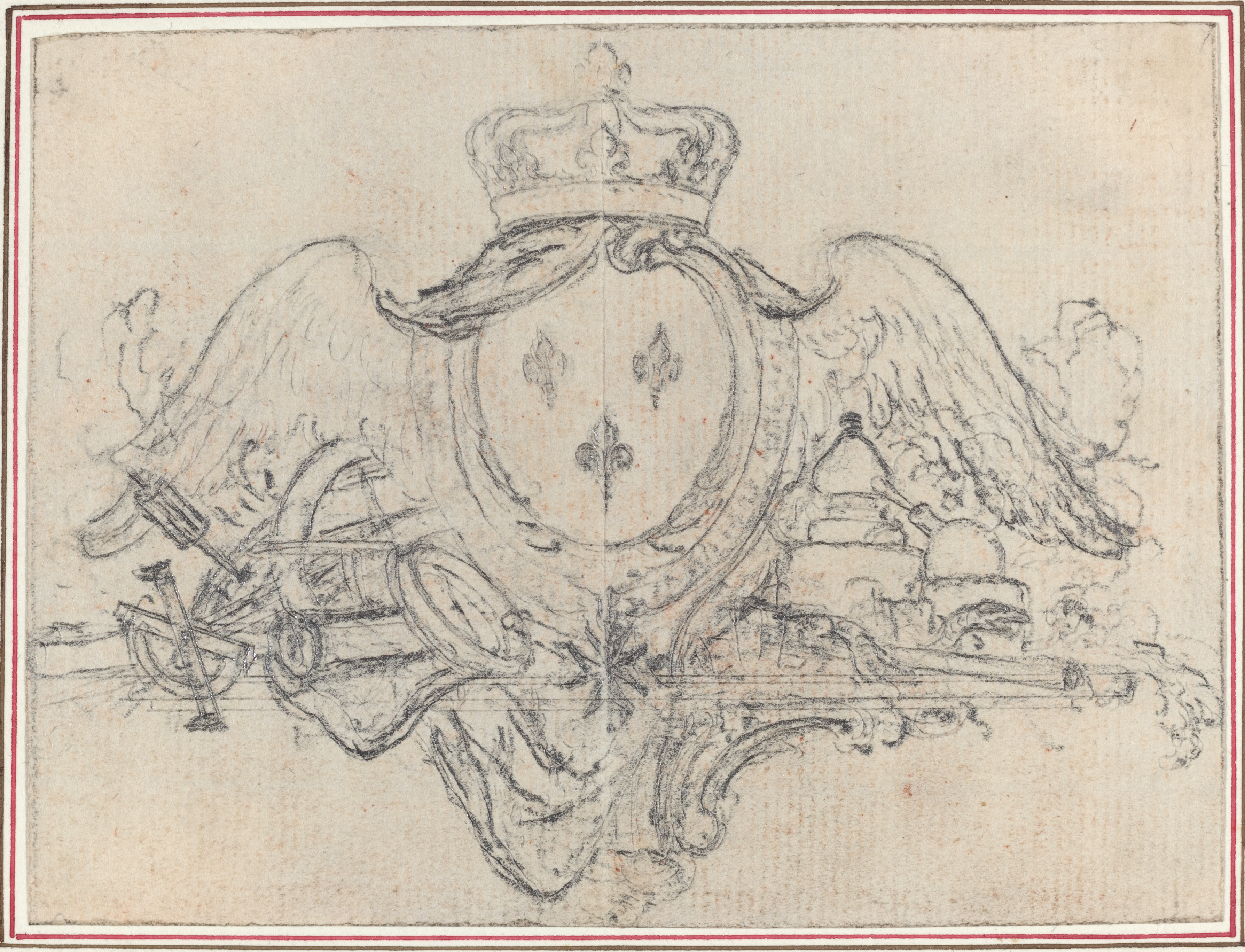 <div class='fn'> <i>Arms of the King of France with Wings and Scientific Instruments </i></div>