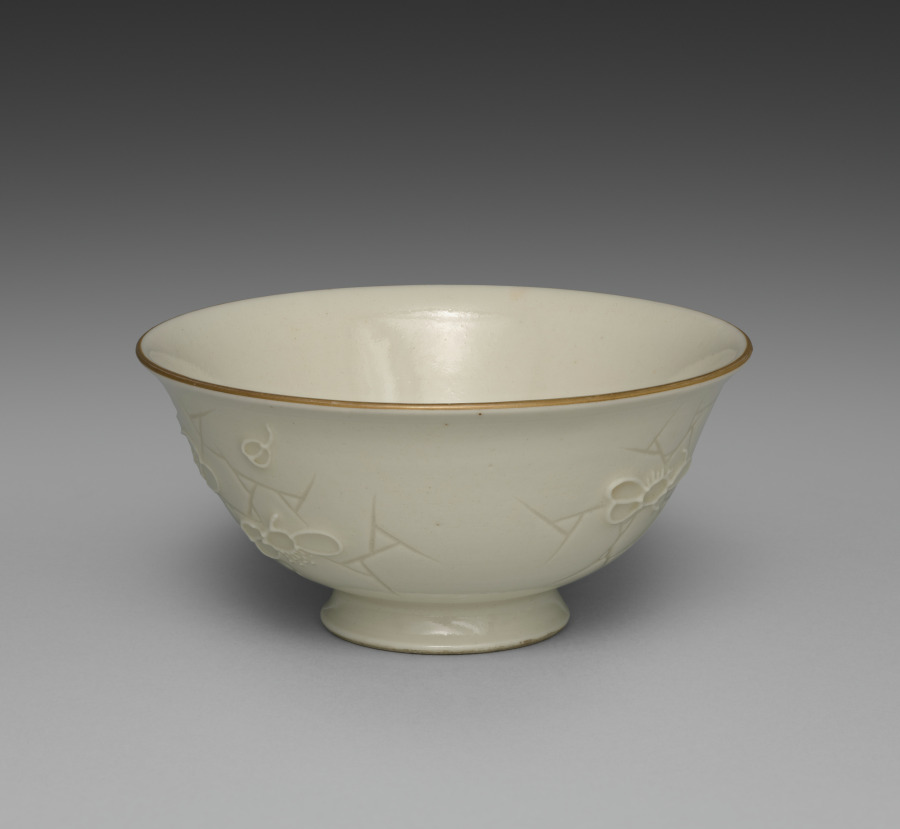Bowl from Dining Set with Plum Blossoms and Cracked-Ice
