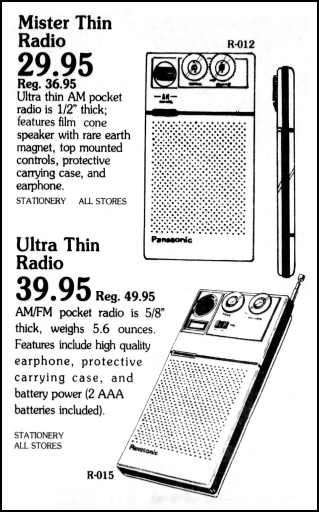 vintage advertising for the panasonic mister thin portable radios (models r-012 &…