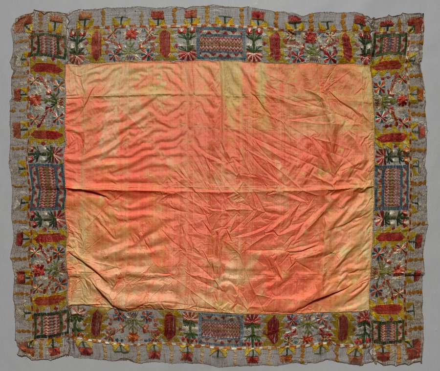 Cover with Border of Abstract Floral Motifs