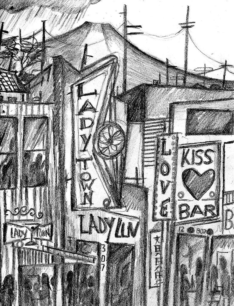 sketch of bars near nas atsugi 1963