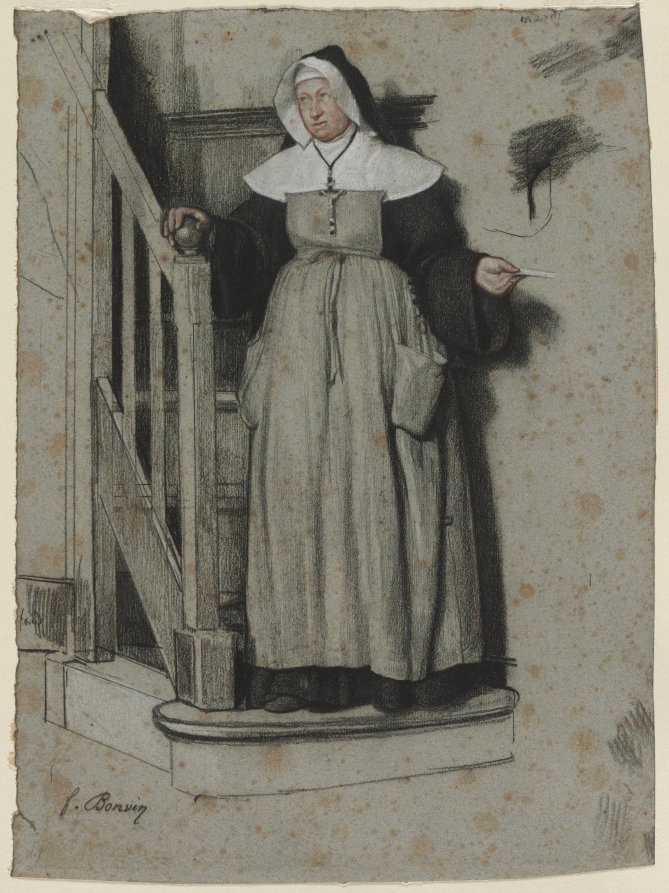 the letter of admission, interior of a convent
