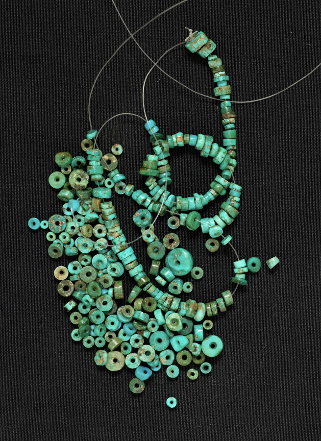modern blue beads removed from necklace
