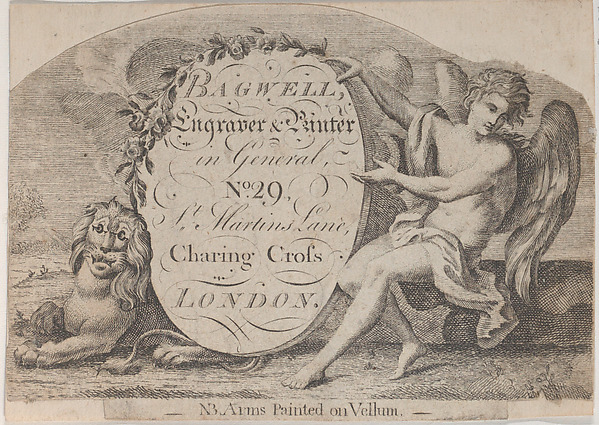 Trade Card for Bagwell, Engraver and Printer