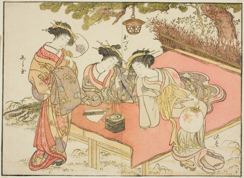 courtesans of the yadaya, from the book "mirror of beautiful women of…
