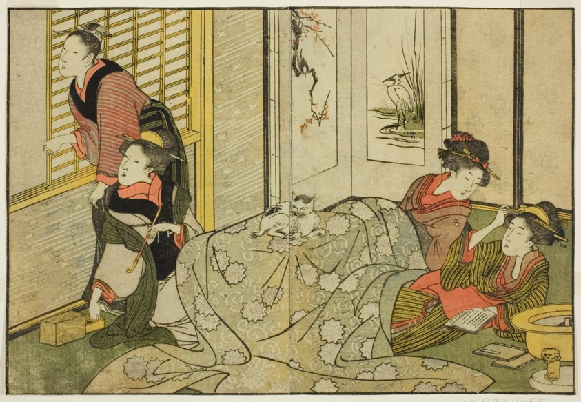 interior scene on a snowy day, from the illustrated book "picture book:…