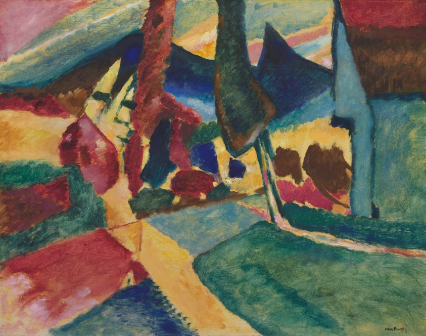 landscape with two poplars
